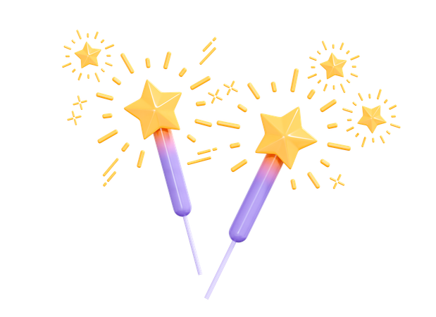 Fogo de faísca de bengala  3D Icon