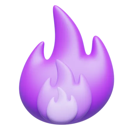 Fogo roxo  3D Icon