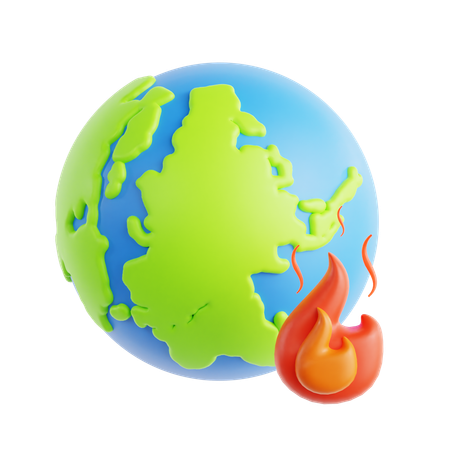 Fogo terra  3D Icon