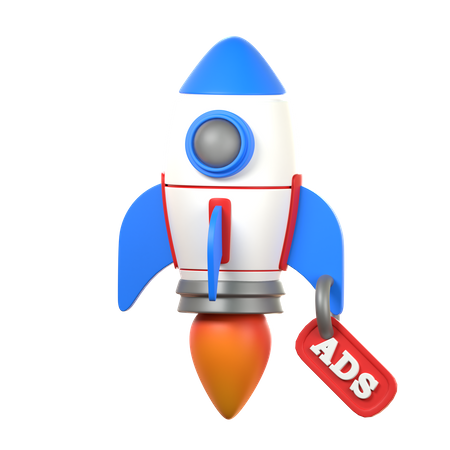 Anúncios de foguete  3D Icon
