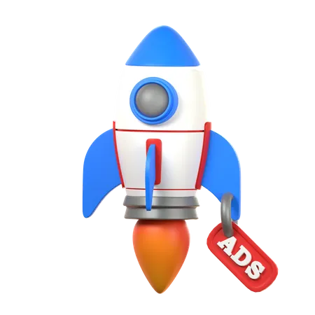 Anúncios de foguete  3D Icon