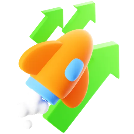 Foguete de crescimento  3D Icon