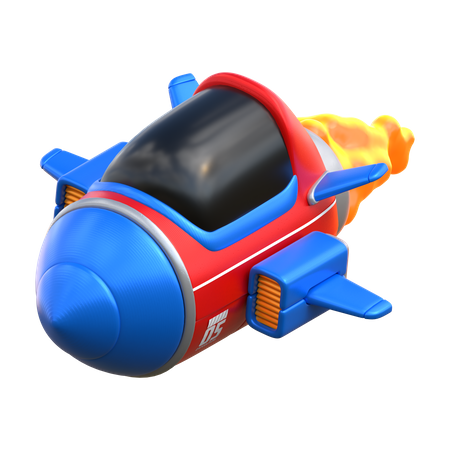 Foguete de desenho animado  3D Icon
