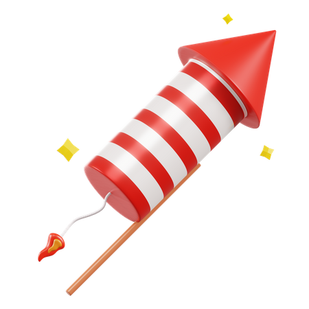 Foguete de fogos de artifício  3D Icon