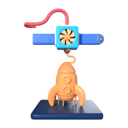 Foguete de impressão  3D Icon