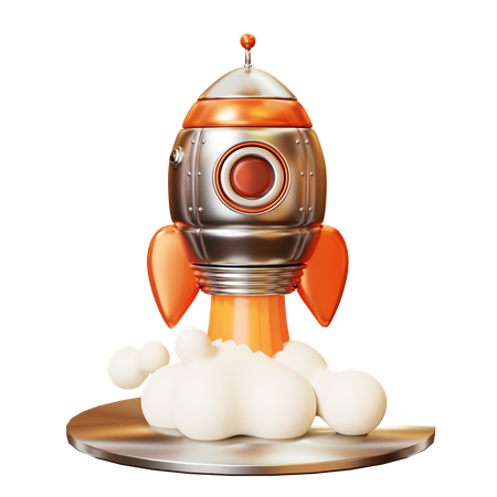 Foguete decola  3D Icon