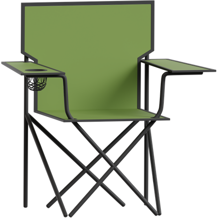 컵 홀더가 있는 접이식 캠핑 의자  3D Icon