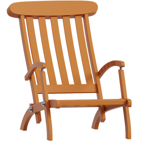 Folded Deck Chair  3D Icon