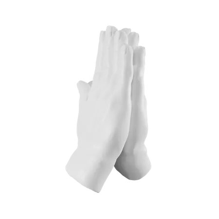 Folded Hands 3D Illustration
