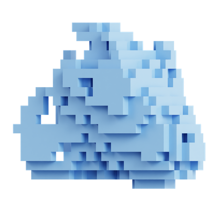 折り畳まれた質量ボクセルオブジェクト  3D Icon