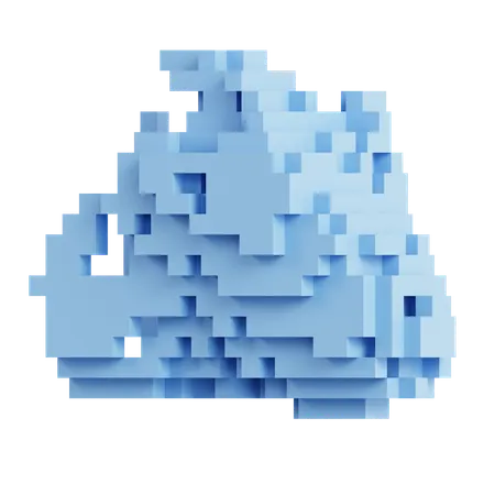 折り畳まれた質量ボクセルオブジェクト  3D Icon
