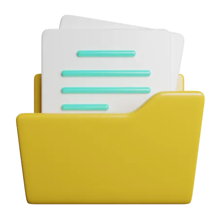 Folder File Document 3D Icon