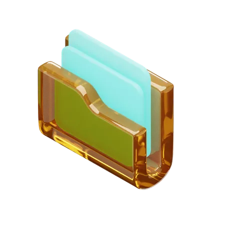 Cute Folder With Yellow Glass Material For Your Next Project 3D Icon
