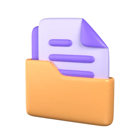 3 D Folder Icon Cartoon 3D Icon