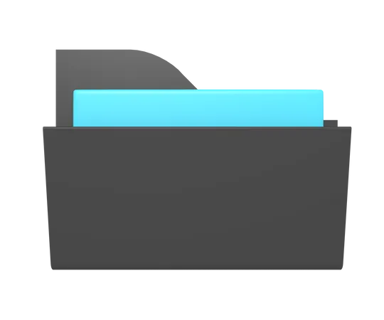 3 D Icon Of Folder With Document Paper 3D Icon