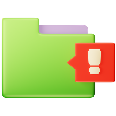 Folder Alert  3D Icon