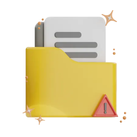 Folder Alert  3D Icon
