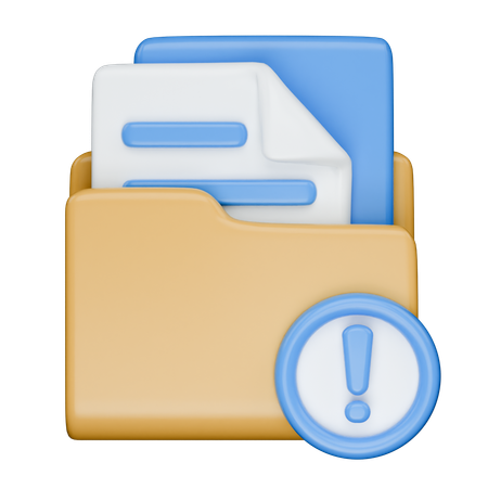 Folder Alert  3D Icon
