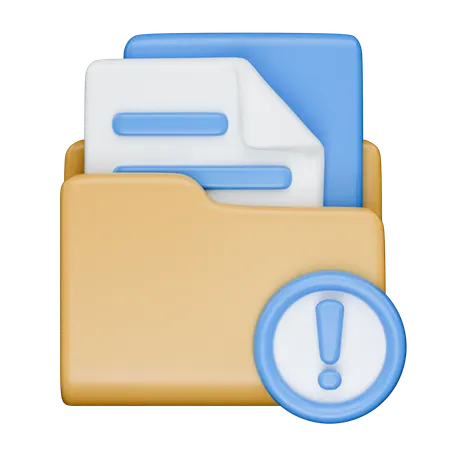 Folder Alert  3D Icon