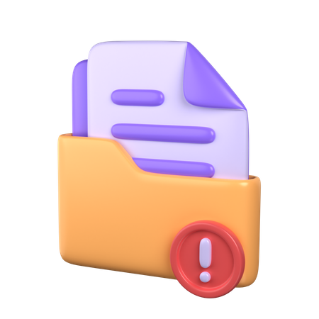 Folder Alert  3D Icon