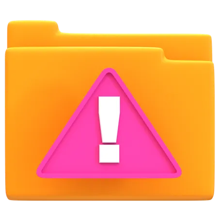 Folder Alert  3D Icon