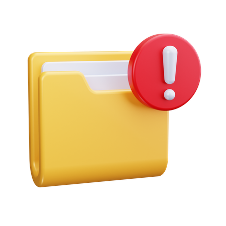 Folder Alert  3D Icon