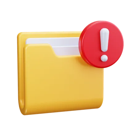 Folder Alert  3D Icon