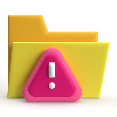 Folder Alert  3D Icon