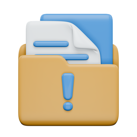 Folder Alert  3D Icon