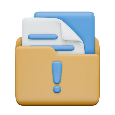 Folder Alert  3D Icon