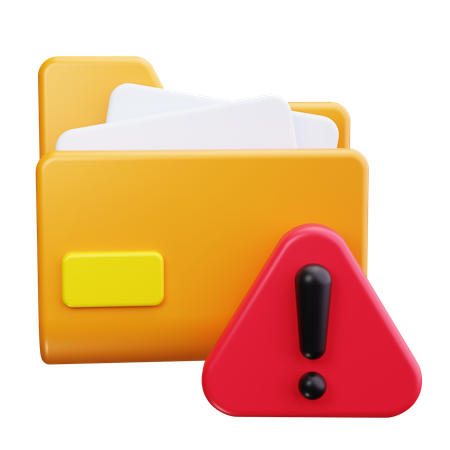 Folder Alert  3D Icon