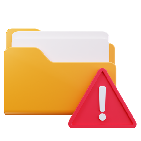 Folder Alert  3D Icon
