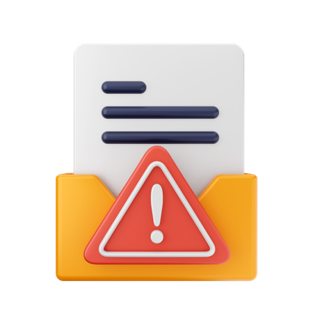 Folder Alert 3D Icon