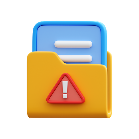 Folder Alert  3D Icon