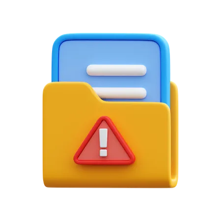 Folder Alert  3D Icon