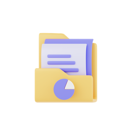 Folder Analytic  3D Icon