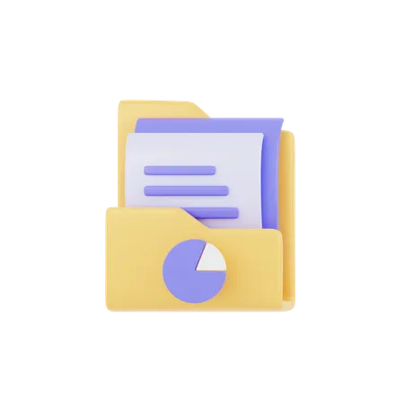 Folder Analytic  3D Icon