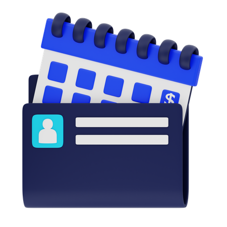Folder And Calendar  3D Icon