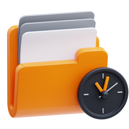 Folder and Time  3D Icon