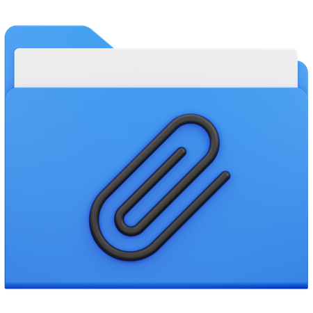 Folder Attach  3D Icon