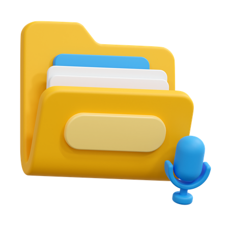 Folder audio  3D Icon