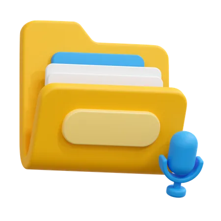 Folder audio  3D Icon