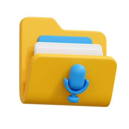 Folder audio  3D Icon
