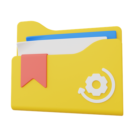 Folder Backup  3D Icon
