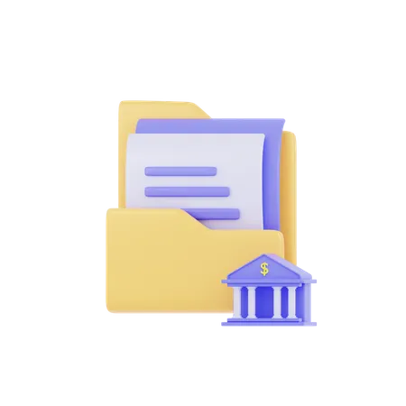 3 D Folder Bank Icon Render 3D Icon
