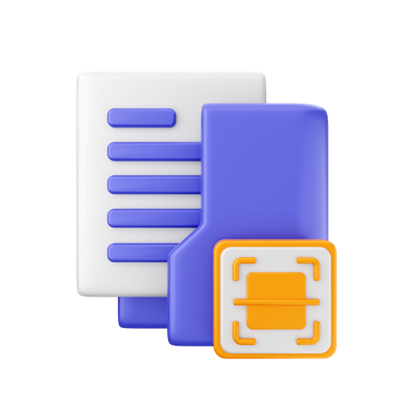 Folder Barcode  3D Icon