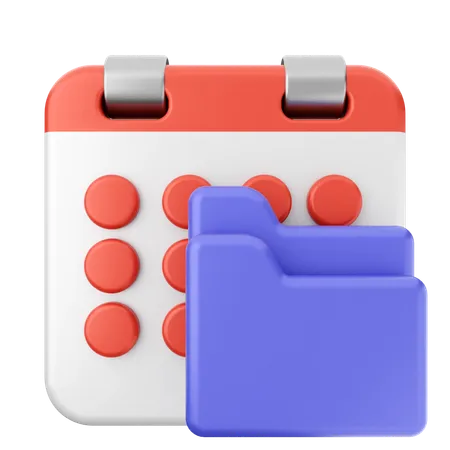 Folder Calendar  3D Icon