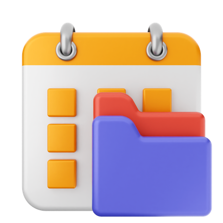 Folder Calendar  3D Icon