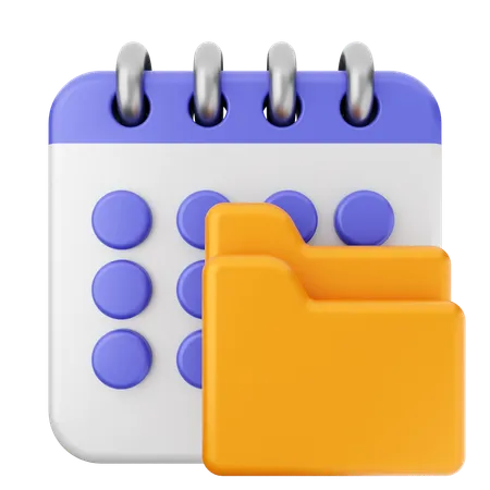 Folder Calendar  3D Icon