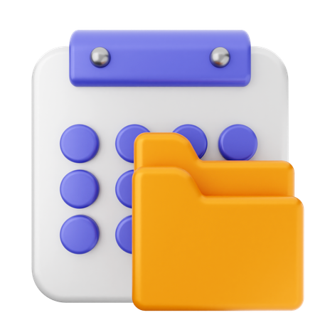 Folder Calendar  3D Icon